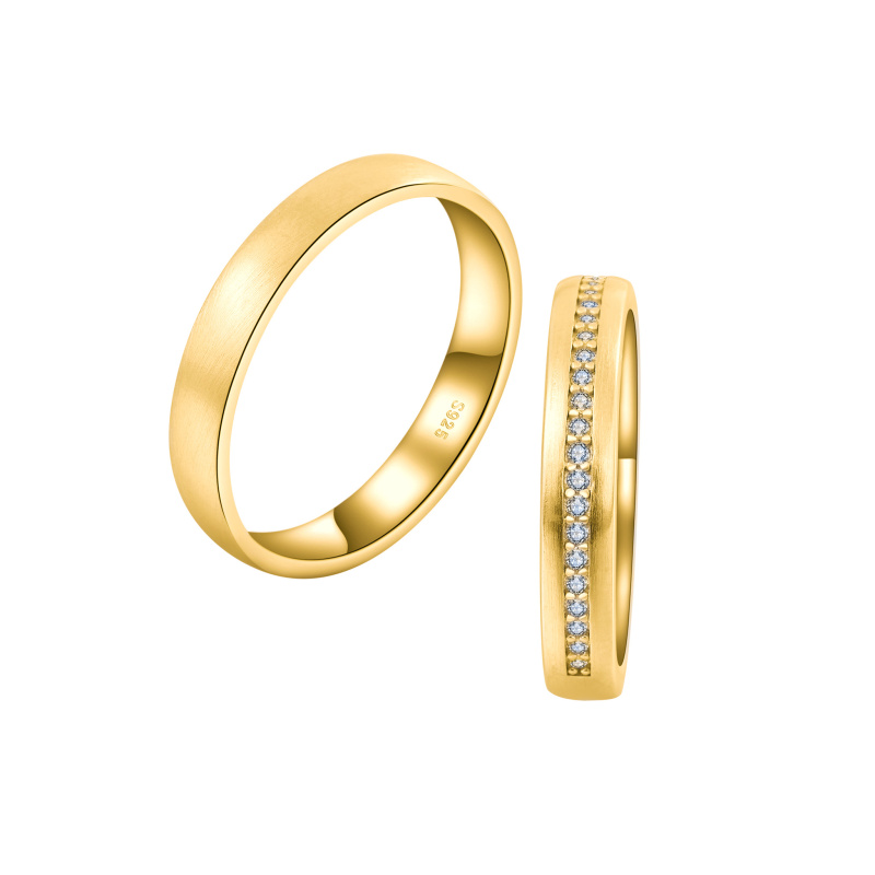 Olivie Snubní stříbrný prsten MATTE GOLD 7482 Velikost prstenů: 12 (EU: 68-70), Pohlaví: Pánské