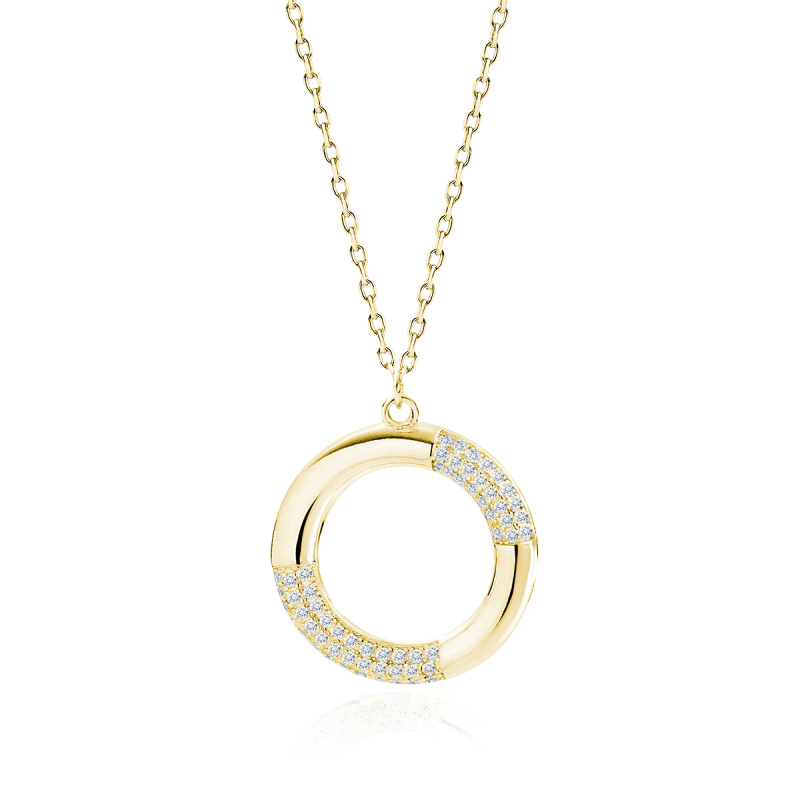 Olivie Stříbrný náhrdelník KRUH GOLD 7513
