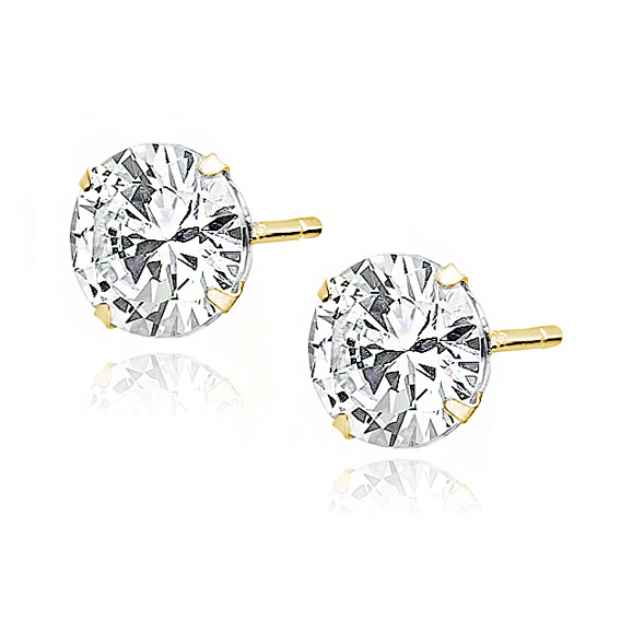 Olivie Stříbrné náušnice 7mm GOLD 7548