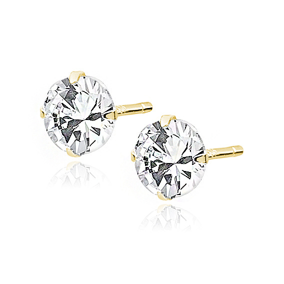 Olivie Stříbrné náušnice 6mm GOLD 7549