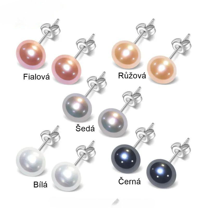 Olivie Perlové náušnice BUTTON 7600 Barva: Růžová