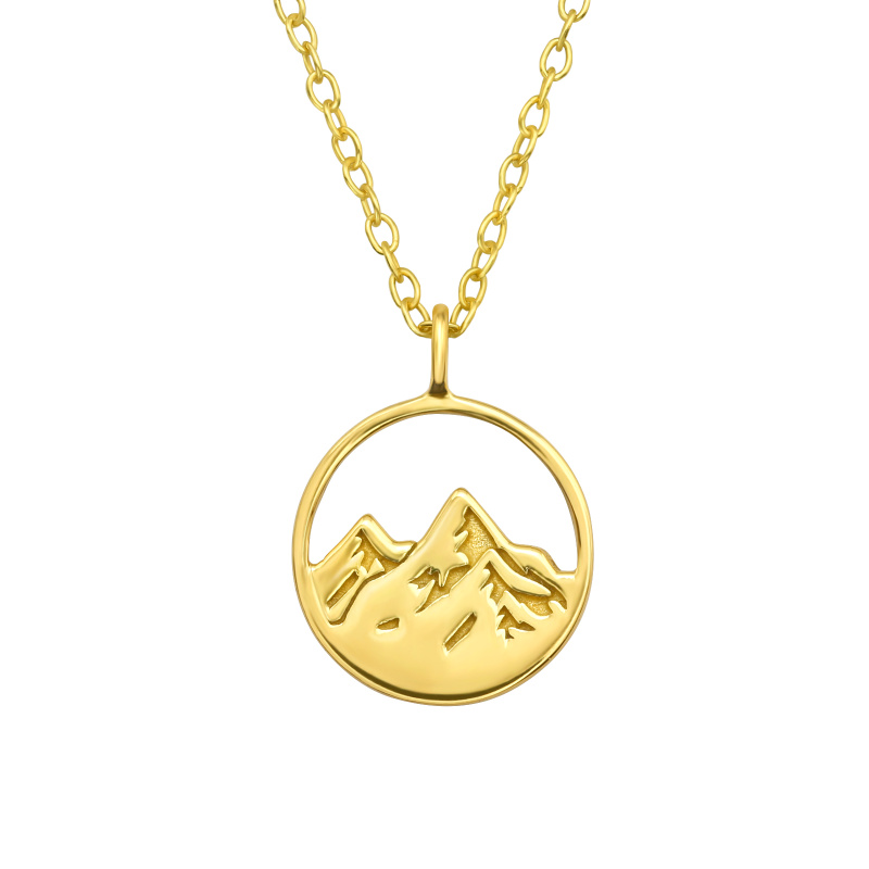 Olivie Stříbrný náhrdelník SILVER MOUNTAIN GOLD 7665