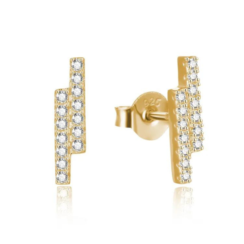 Olivie Geometrické stříbrné náušnice MATRIX GOLD 7714