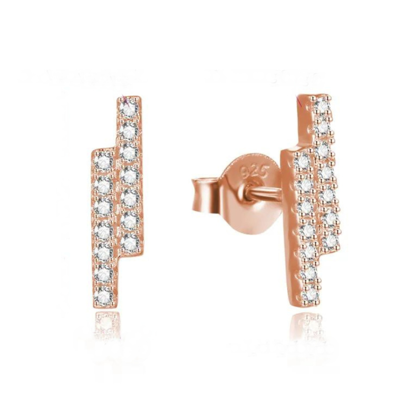 Olivie Geometrické stříbrné náušnice MATRIX ROSE 7715