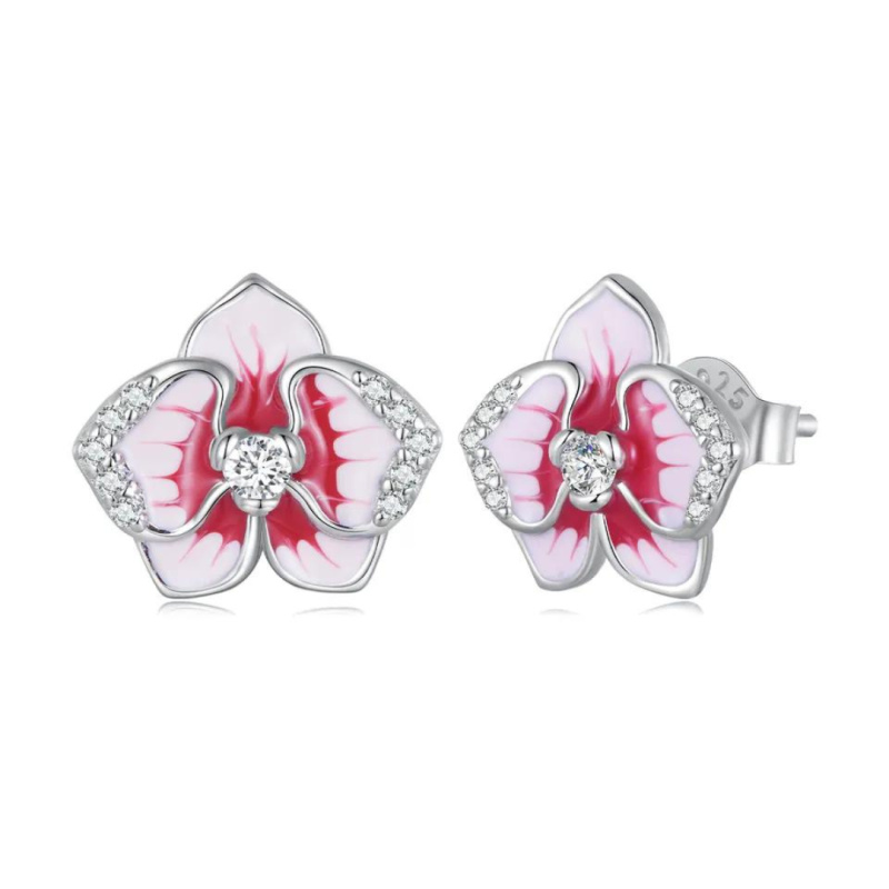 Olivie Stříbrné náušnice ORCHIDEJ 7746