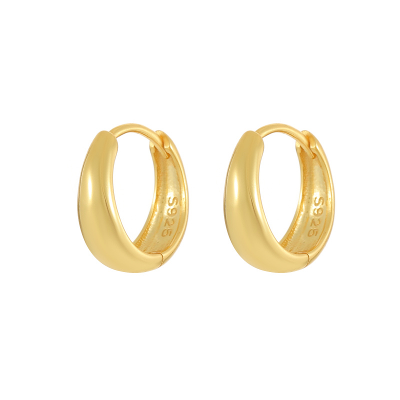 Olivie Stříbrné 12,5mm náušnice GOLD 9029