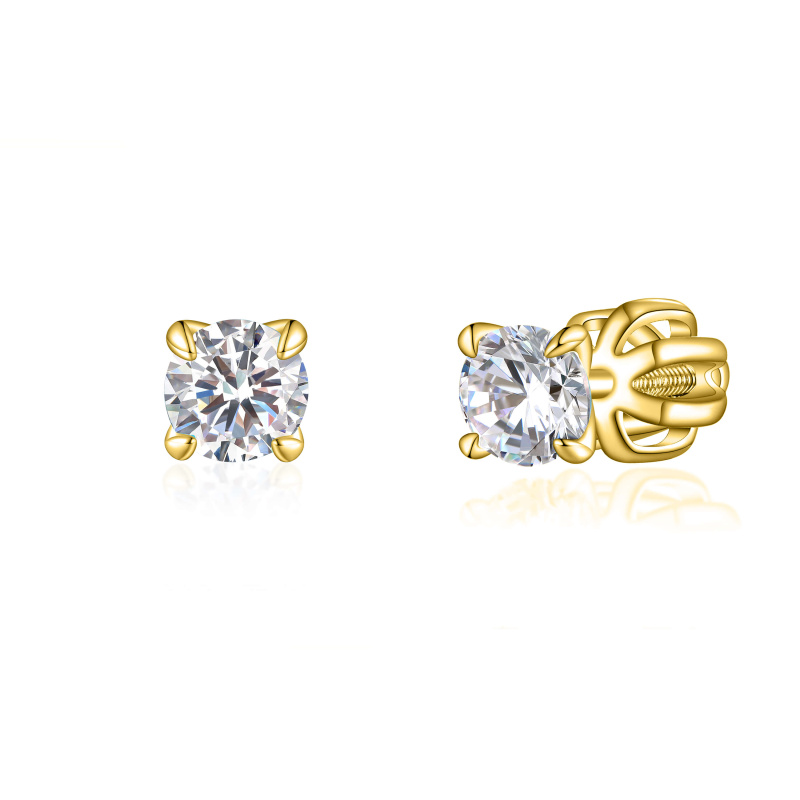 Olivie Stříbrné 4mm náušnice PIPPI GOLD 7950