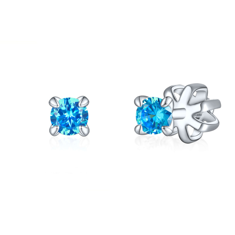 Olivie Stříbrné 4mm náušnice PIPPI BLUE 7952