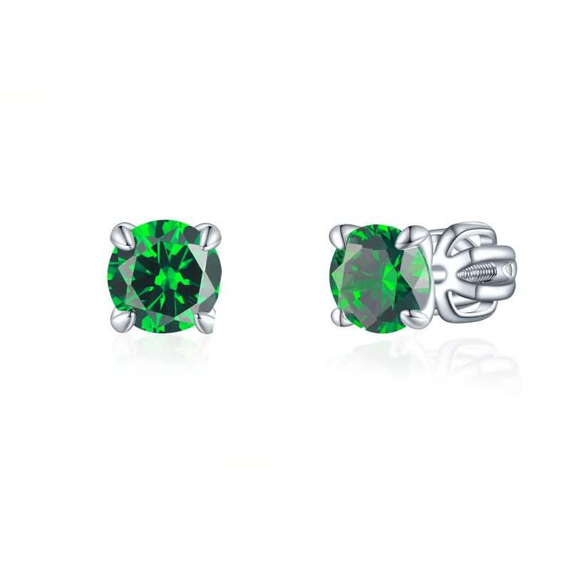 Olivie Stříbrné 5mm náušnice PIPPI GREEN 7959