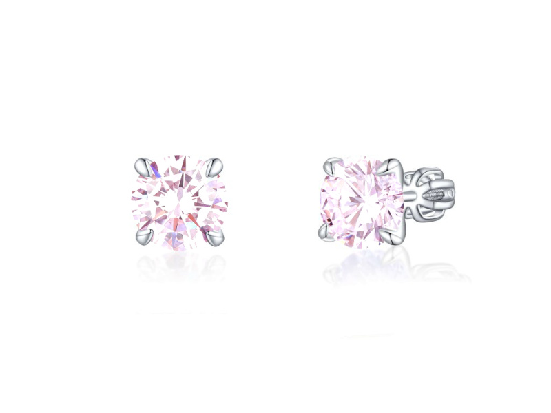 Olivie Stříbrné 8mm náušnice PIPPI PINK 7972