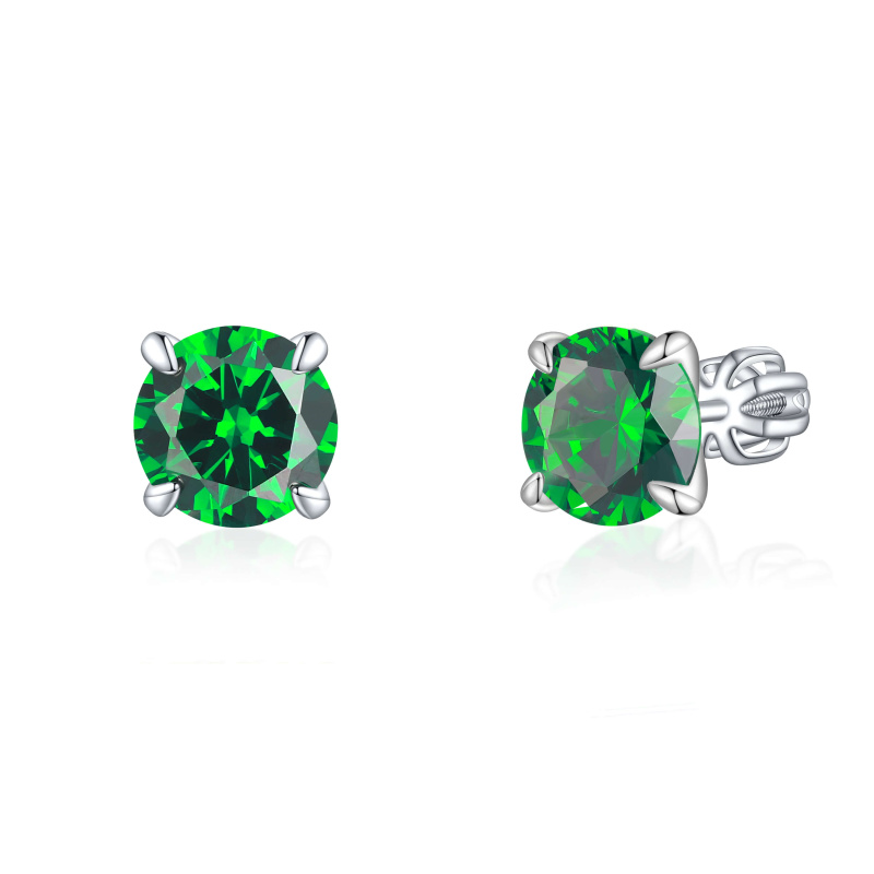Olivie Stříbrné 8mm náušnice PIPPI GREEN 7977