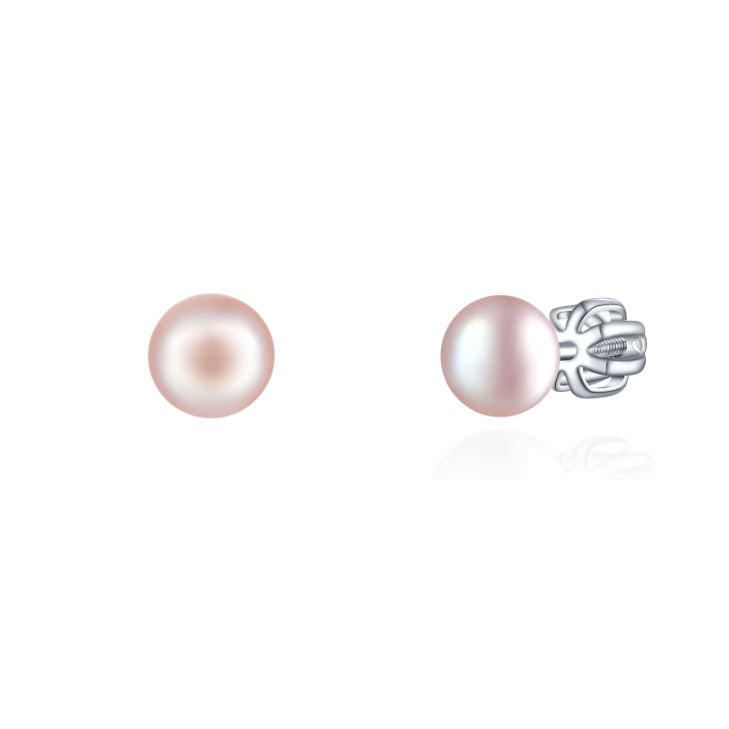 Olivie Stříbrné 5mm náušnice PERLY PINK 7979