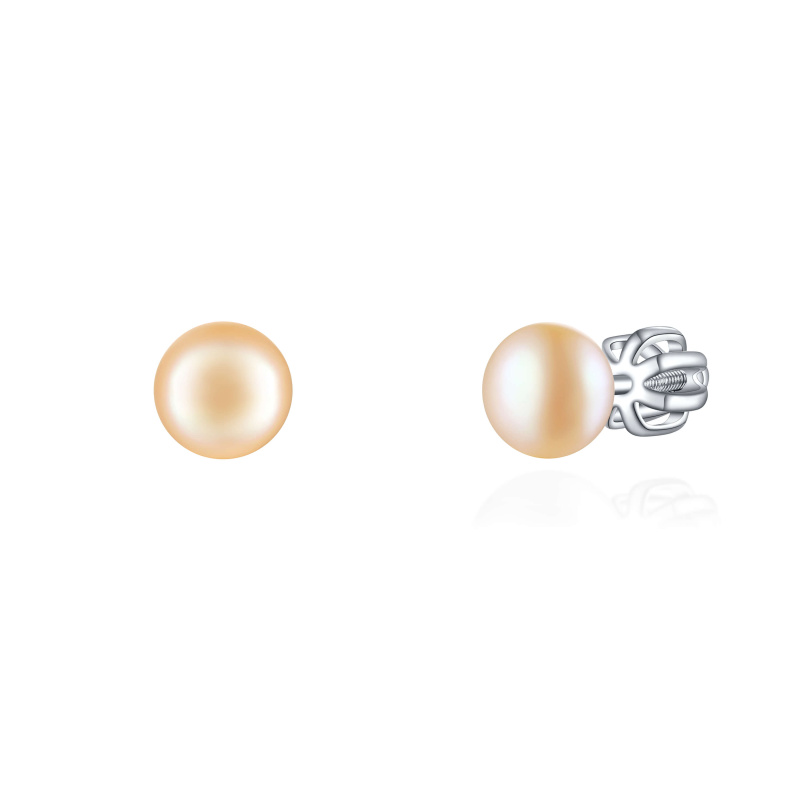 Olivie Stříbrné 5mm náušnice PERLY PEACH 7980