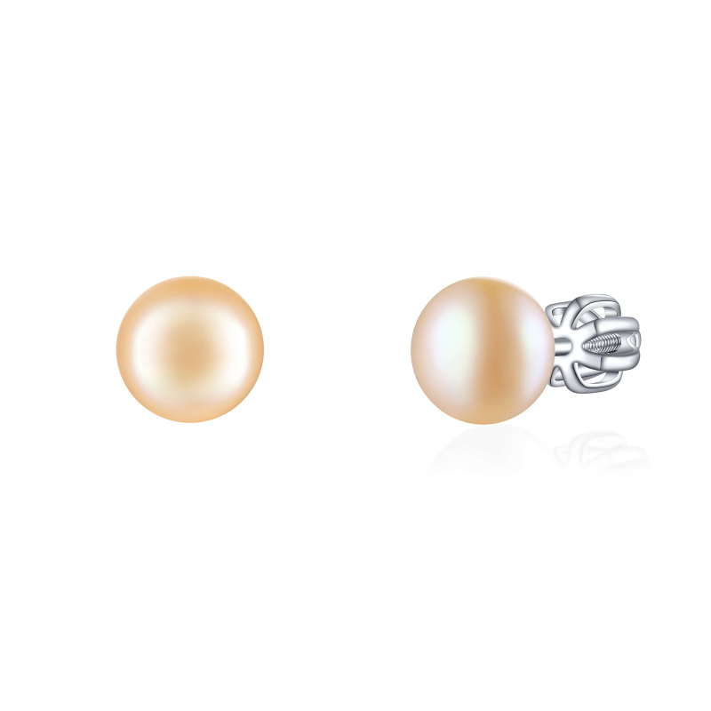 Olivie Stříbrné 7mm náušnice PERLY PEACH 7986