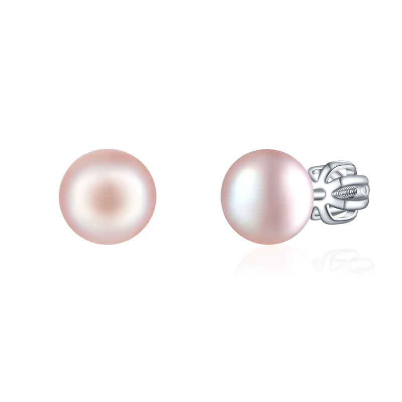 Olivie Stříbrné 8mm náušnice PERLY PINK 7988