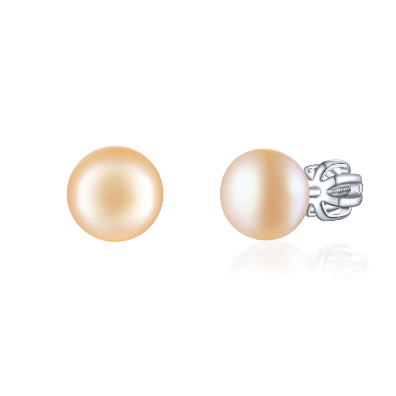 Olivie Stříbrné 8mm náušnice PERLY PEACH 7989