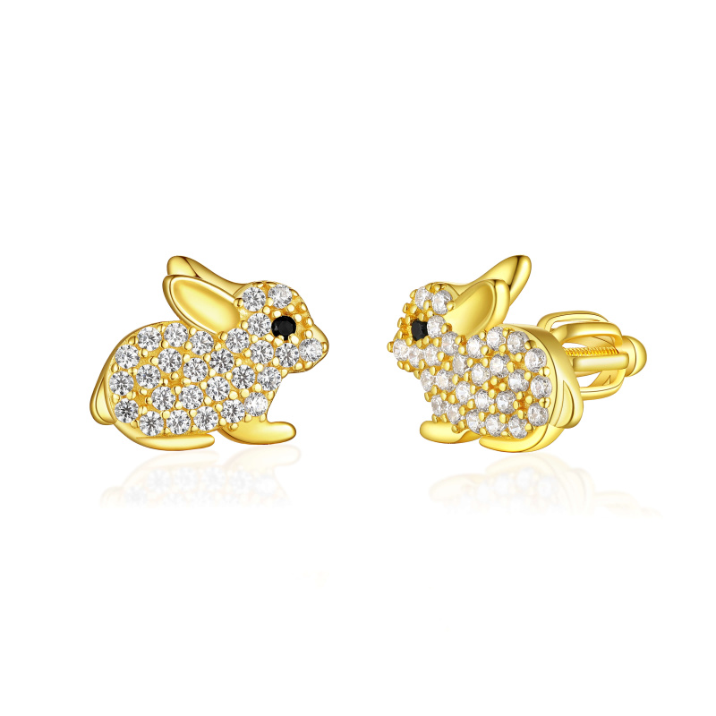 Olivie Stříbrné náušnice KRÁLÍK GOLD 8034