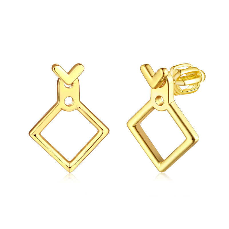 Olivie Stříbrné geometrické náušnice GOLD 8037