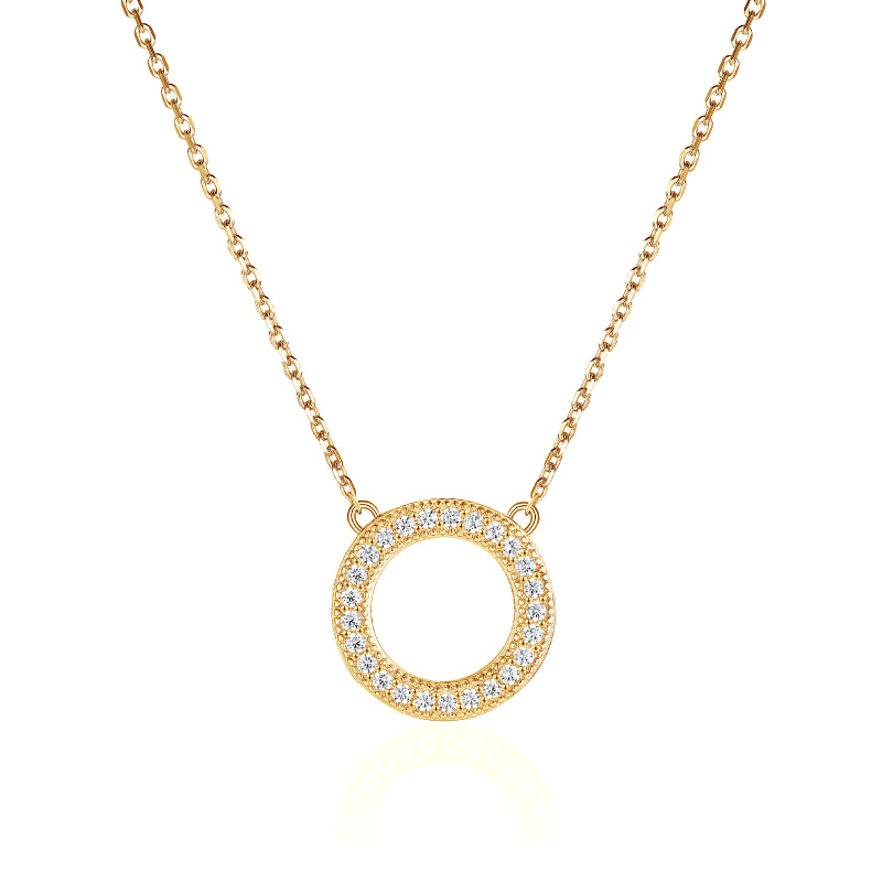 Olivie Stříbrný náhrdelník KRUH GOLD 8061