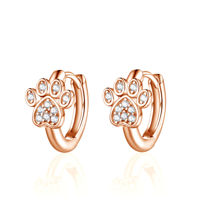 Olivie Stříbrné náušnice TLAPKA ROSE 8096