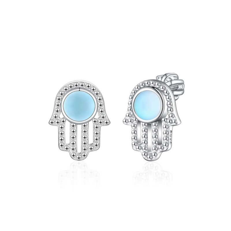 Olivie Stříbrné náušnice MĚSÍČNÍ HAMSA 8136