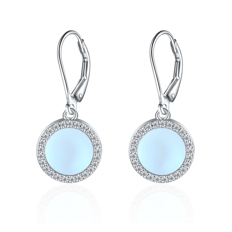 Olivie Stříbrné náušnice MĚSÍČNÍ KÁMEN 8155