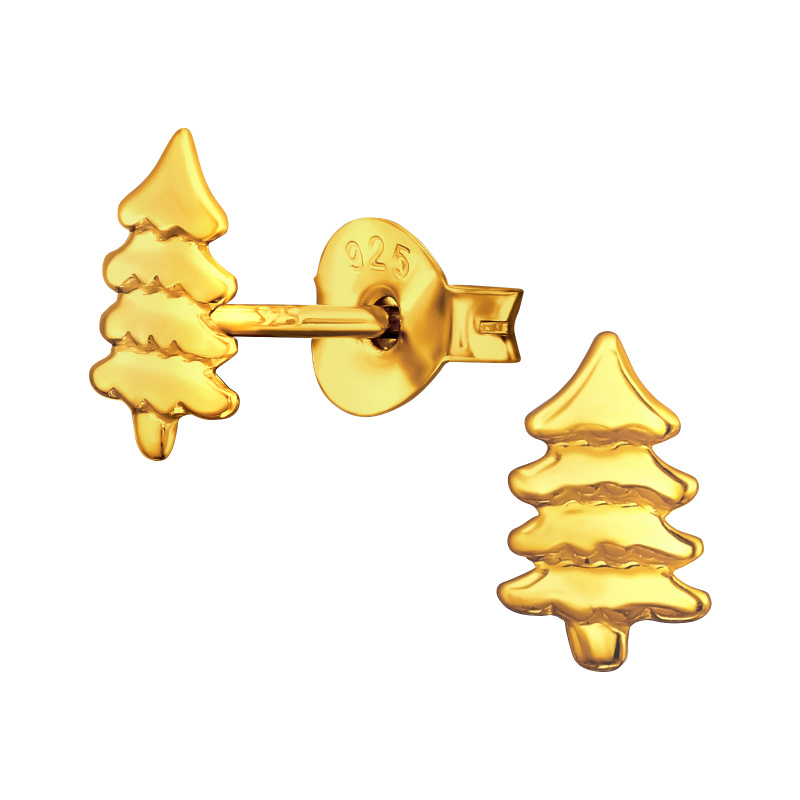 Olivie Stříbrné náušnice STROMEČEK GOLD 8174