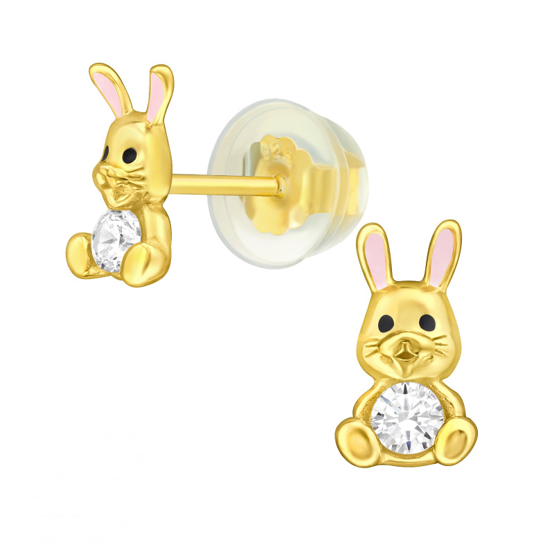 Olivie Stříbrné náušnice ZLATÝ KRÁLÍČEK 8183