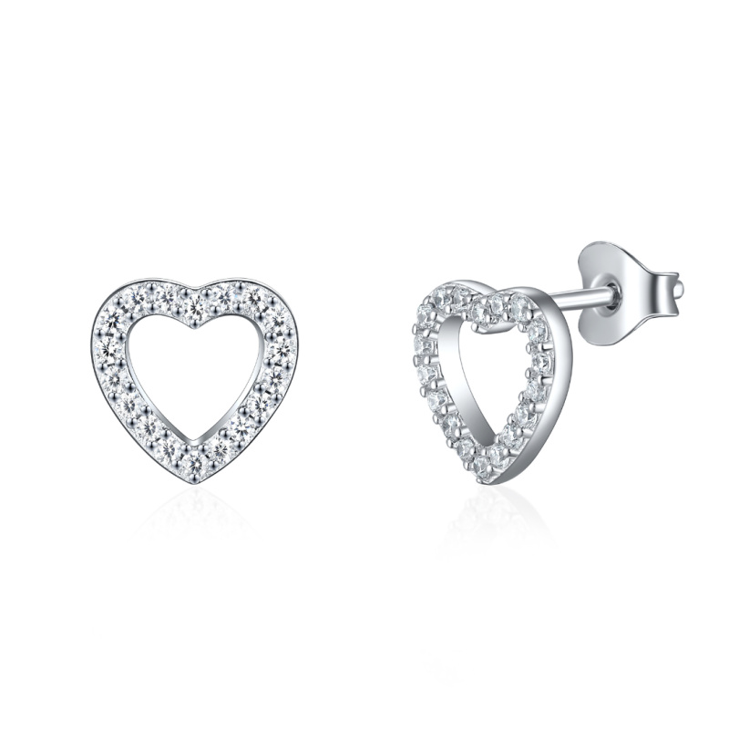 Olivie Stříbrné náušnice SRDCE 8243