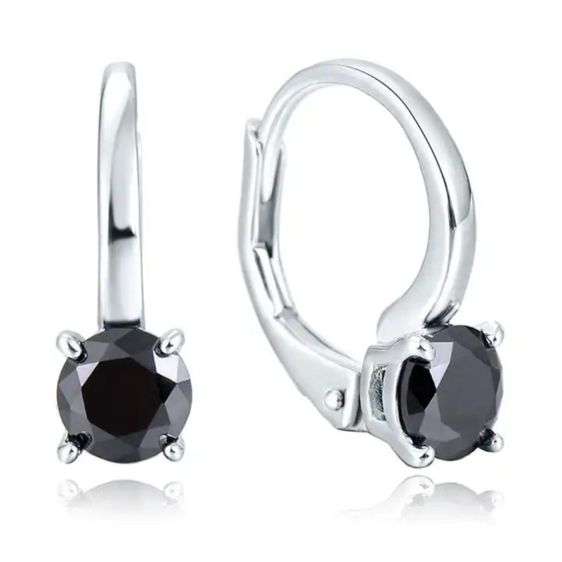 Olivie Stříbrné náušnice LOLA BLACK 8327