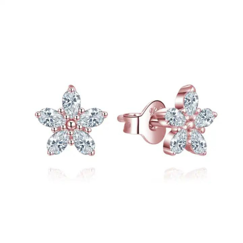 Olivie Stříbrné náušnice KVÍTEK ROSE 8332