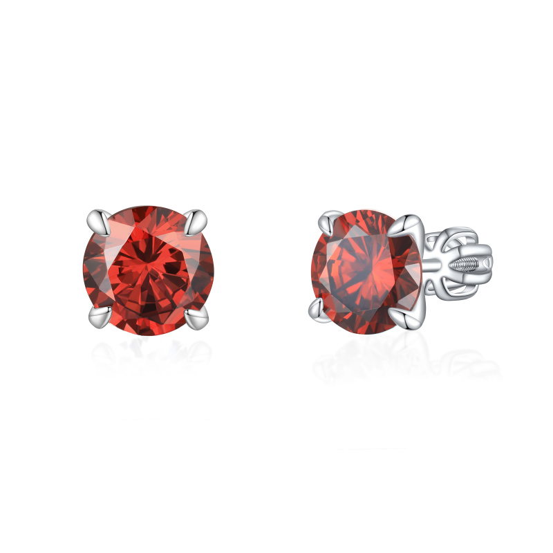 Olivie Stříbrné 8mm náušnice PIPPI RED 8353