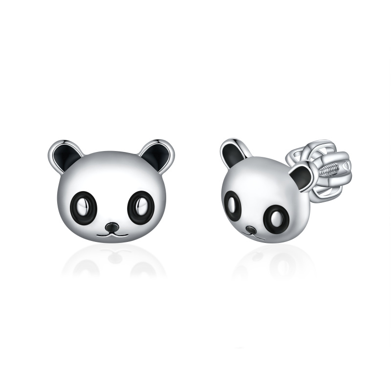 Olivie Stříbrné náušnice na šroubek PANDA 8380