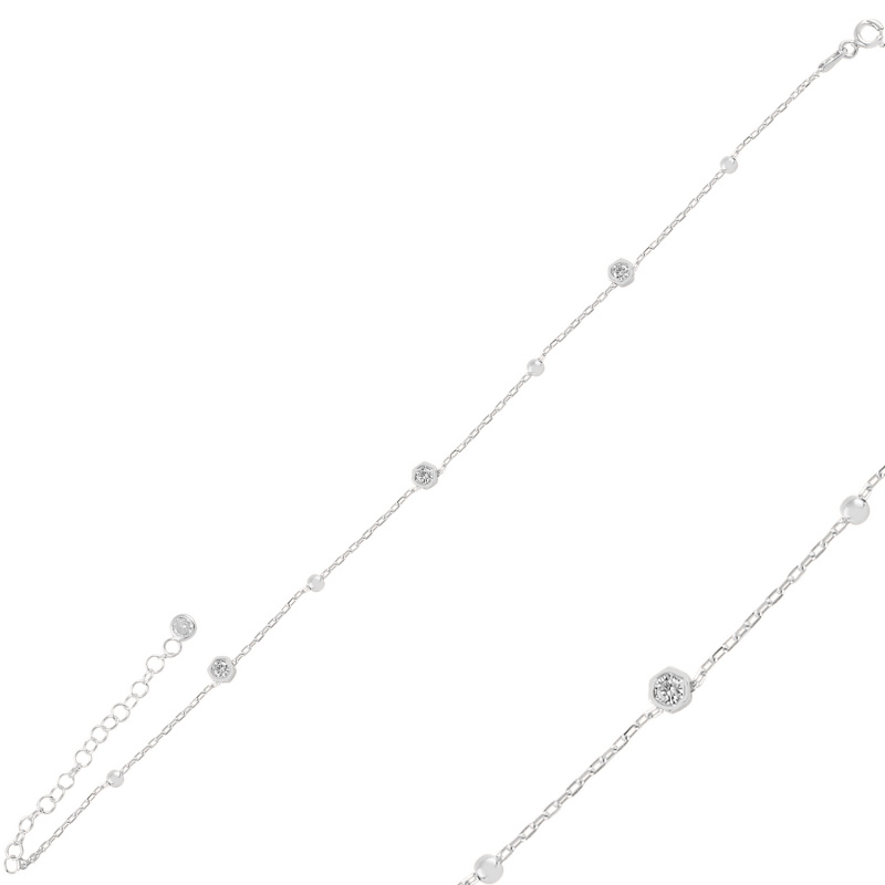 Olivie  Stříbrný řetízek na nohu RHODIUM 5810