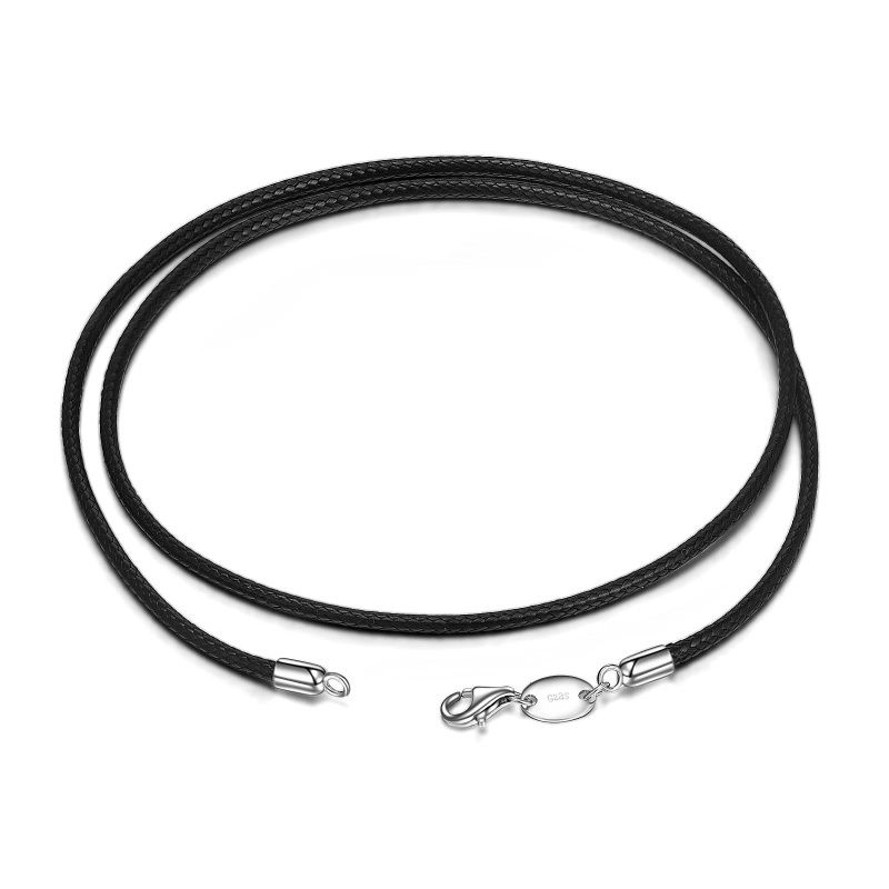 Olivie Černá šňůrka 54cm se stříbrným zapínáním 5846