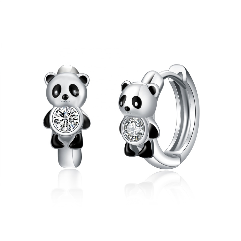 Olivie Stříbrné náušnice PANDA 5881