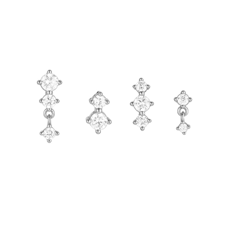 Olivie Stříbrné náušnice 4 ks 8837
