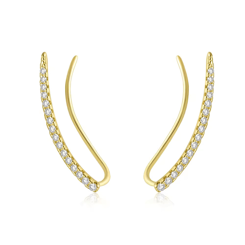 Olivie Stříbrné podélné náušnice GOLD 8493