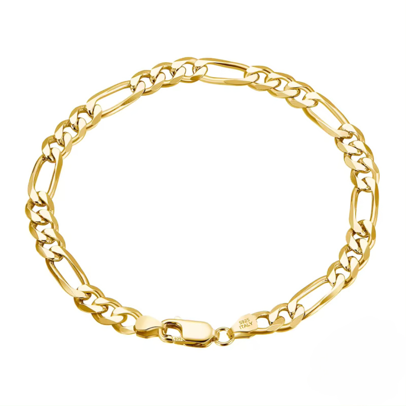 Olivie Stříbrný náramek 19cm GOLD 8504