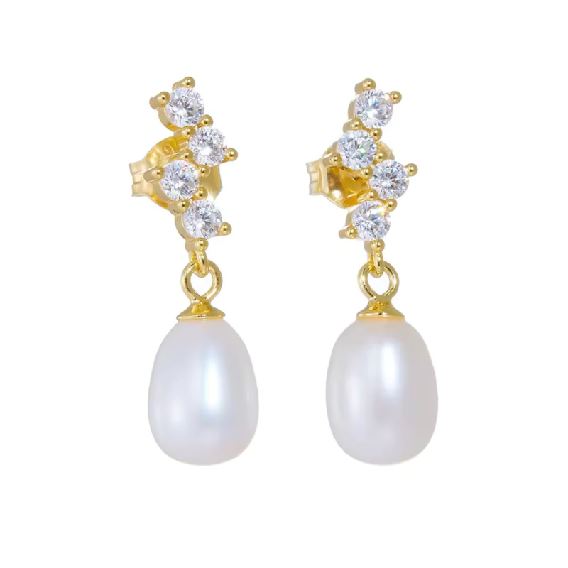 Olivie Stříbrné náušnice PERLA GOLD 8703