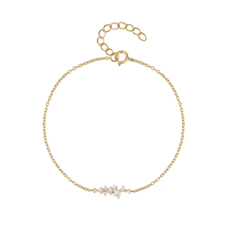 Olivie Stříbrný něžný náramek GOLD 8713