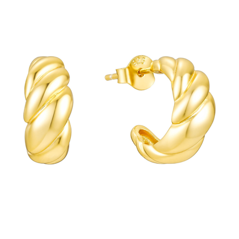 Olivie Stříbrné náušnice CROISSANT GOLD 8794