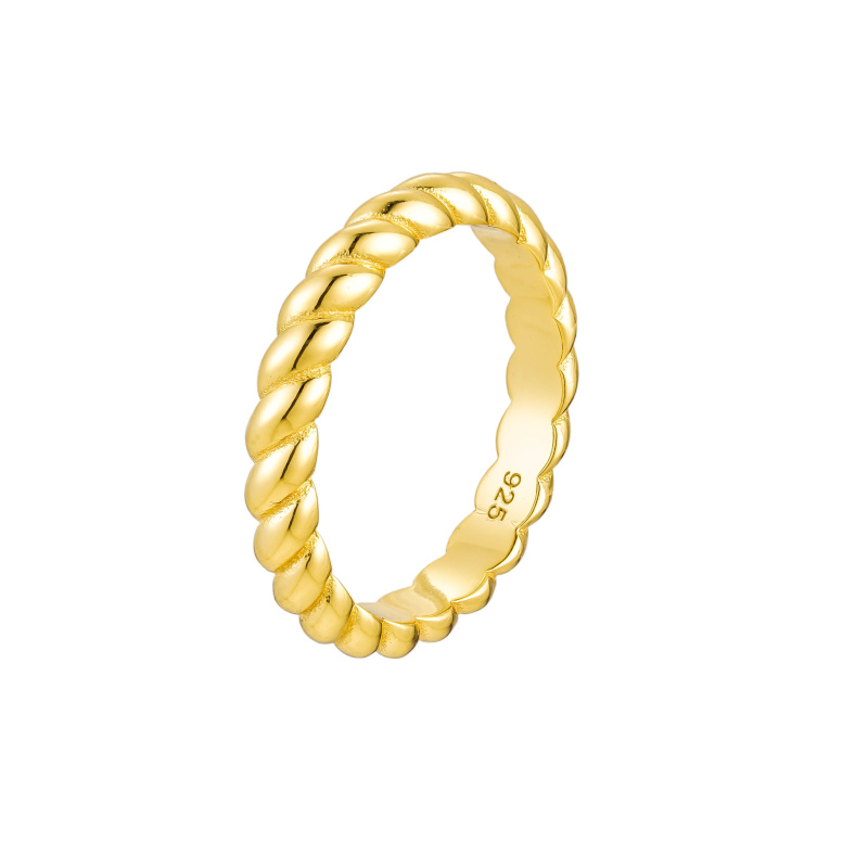 Olivie Stříbrný prsten CROISSANT GOLD 3,1mm 8798 Velikost prstenů: 5 (EU: 49-50)