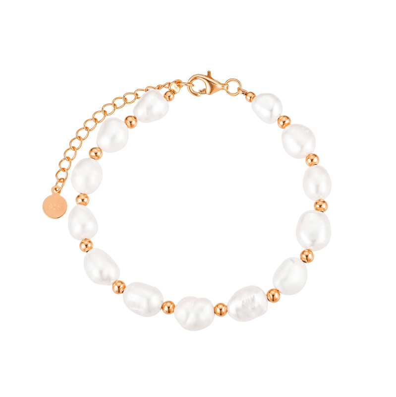 Olivie Stříbrný perlový náramek ROSE 8805