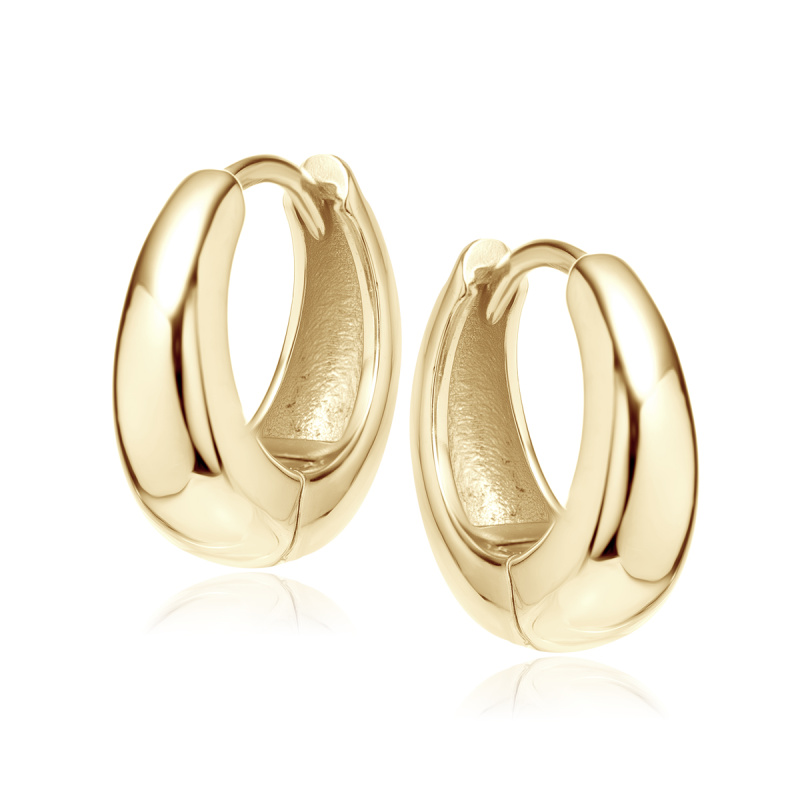 Olivie Stříbrné 12mm náušnice GOLD 8554
