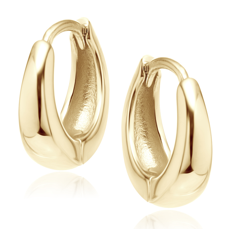 Olivie Stříbrné 14mm náušnice GOLD 8556
