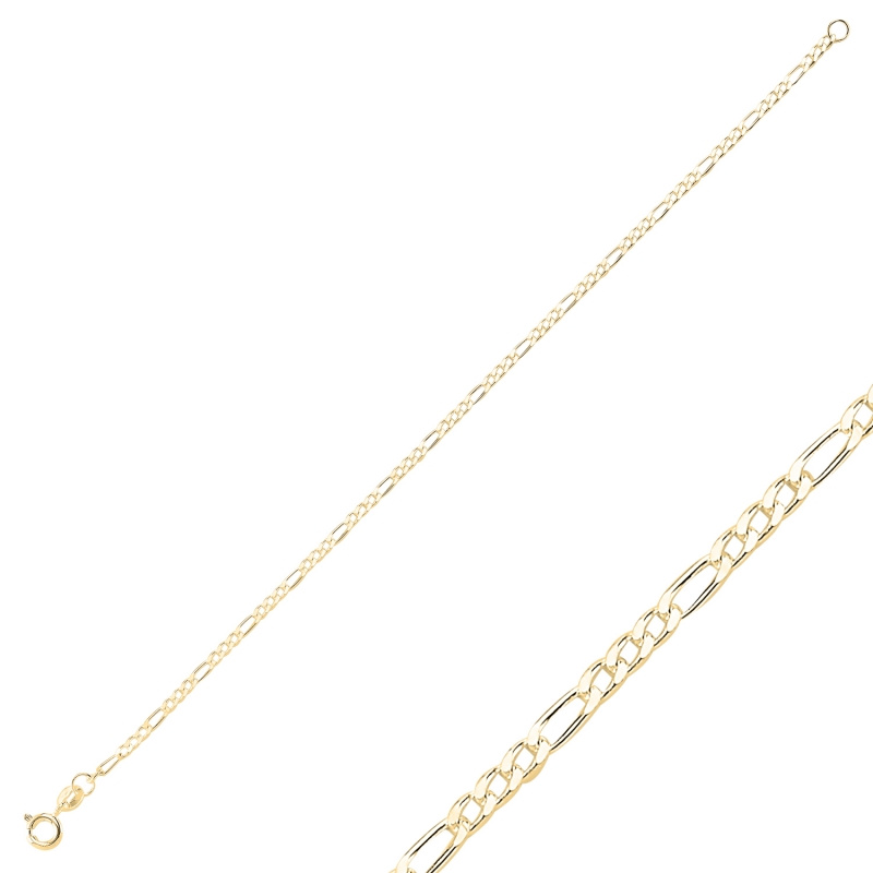 Olivie Stříbrný náramek 19cm FIGARO GOLD 8564