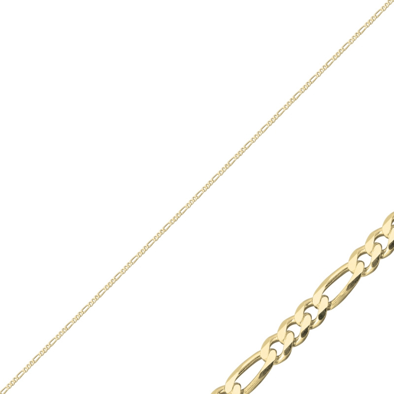 Olivie Stříbrný řetízek 50cm FIGARO GOLD 8568