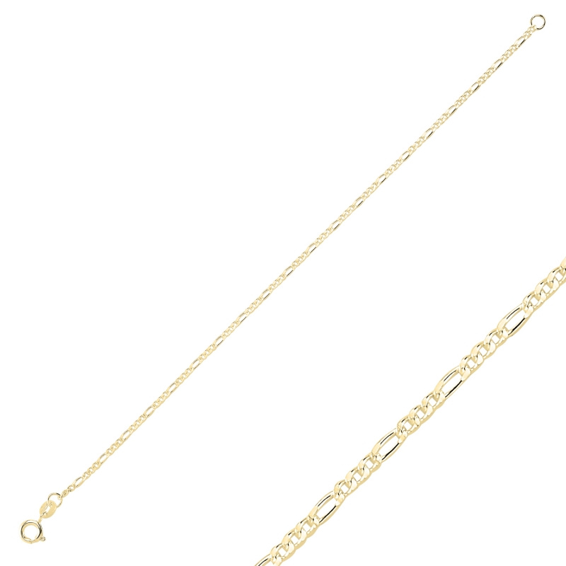 Olivie Stříbrný náramek 19cm FIGARO GOLD 8570