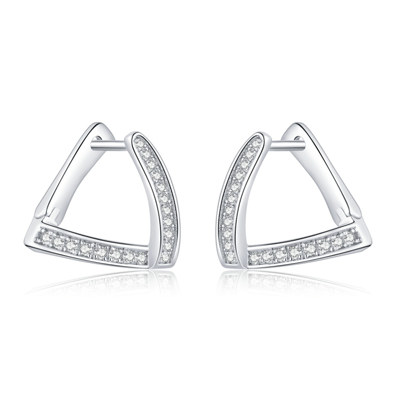 Olivie Geometrické stříbrné náušnice 4559